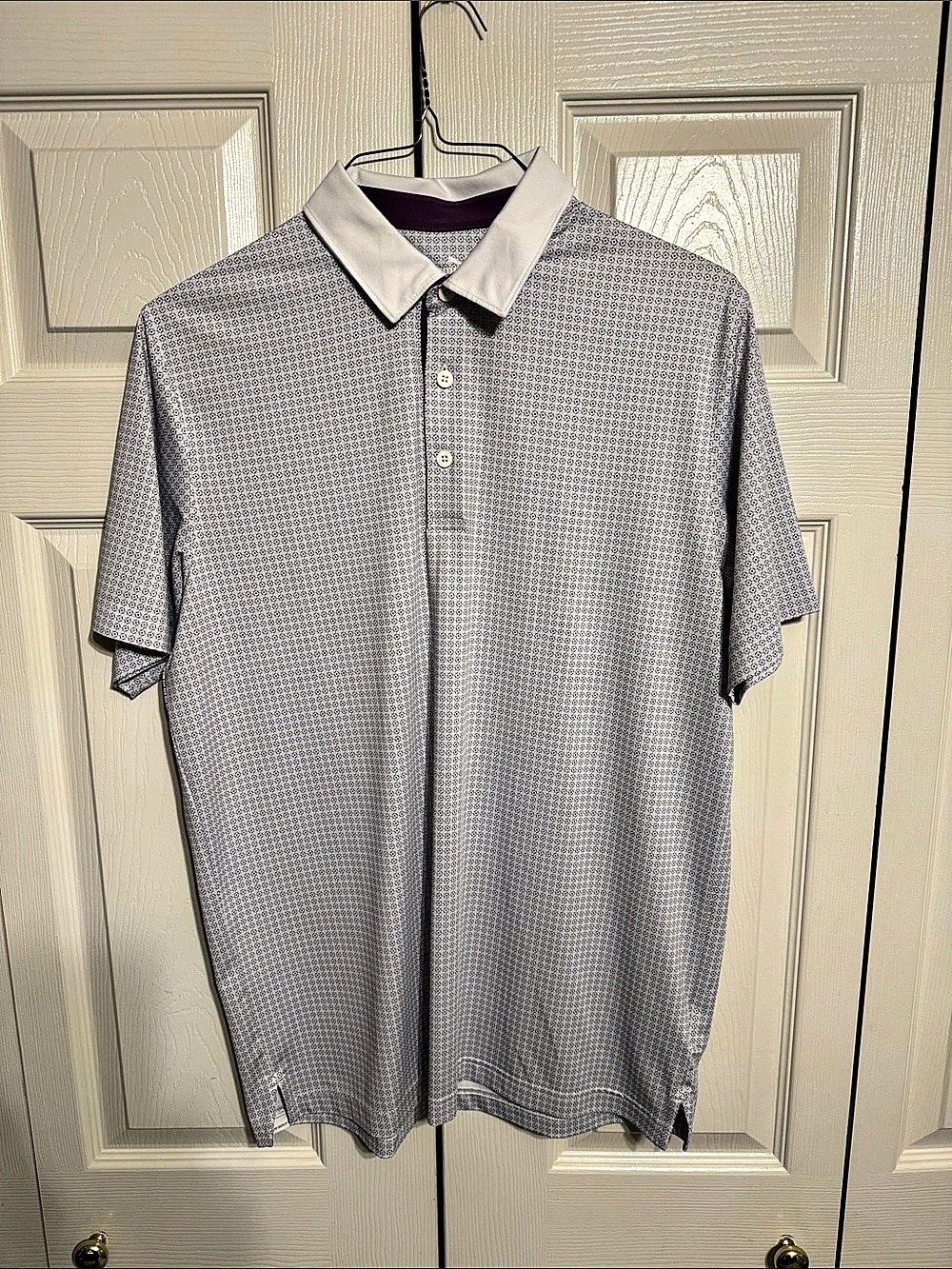 Puma Geometric Polo Gray & Purple Size Medium Like New